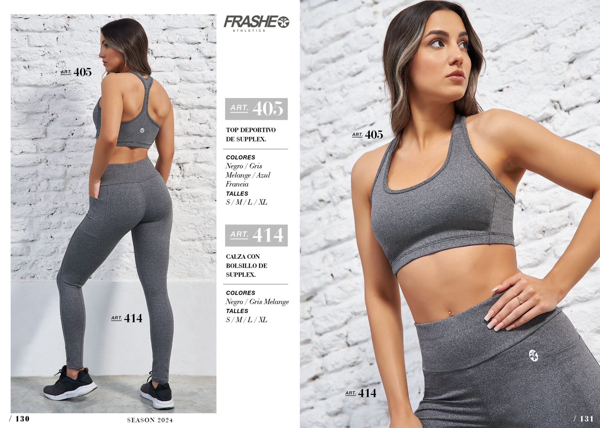 FRASHE athletics 405 top 414 calza con bolsillo gris melange