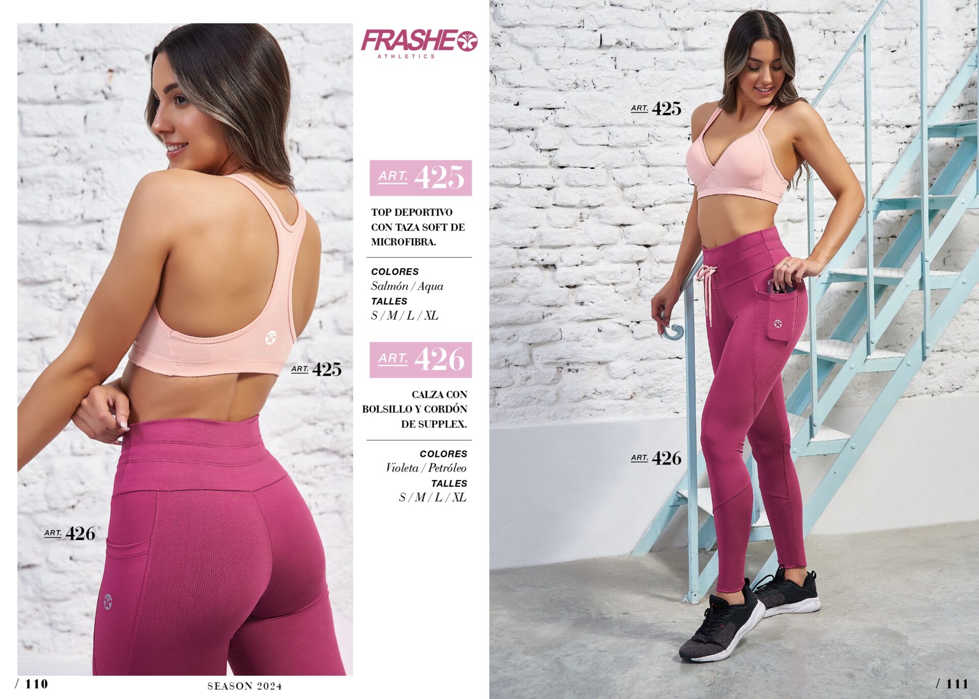 FRASHE athletics 425 top salmon 426 calza violeta