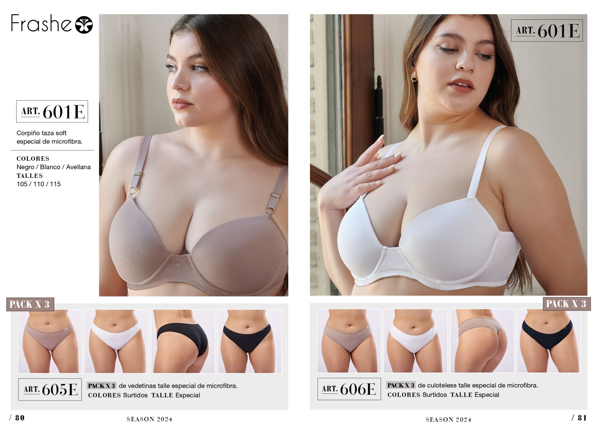 FRASHE plus size 601E avellana blanco 605E vedetina 606E culoteless