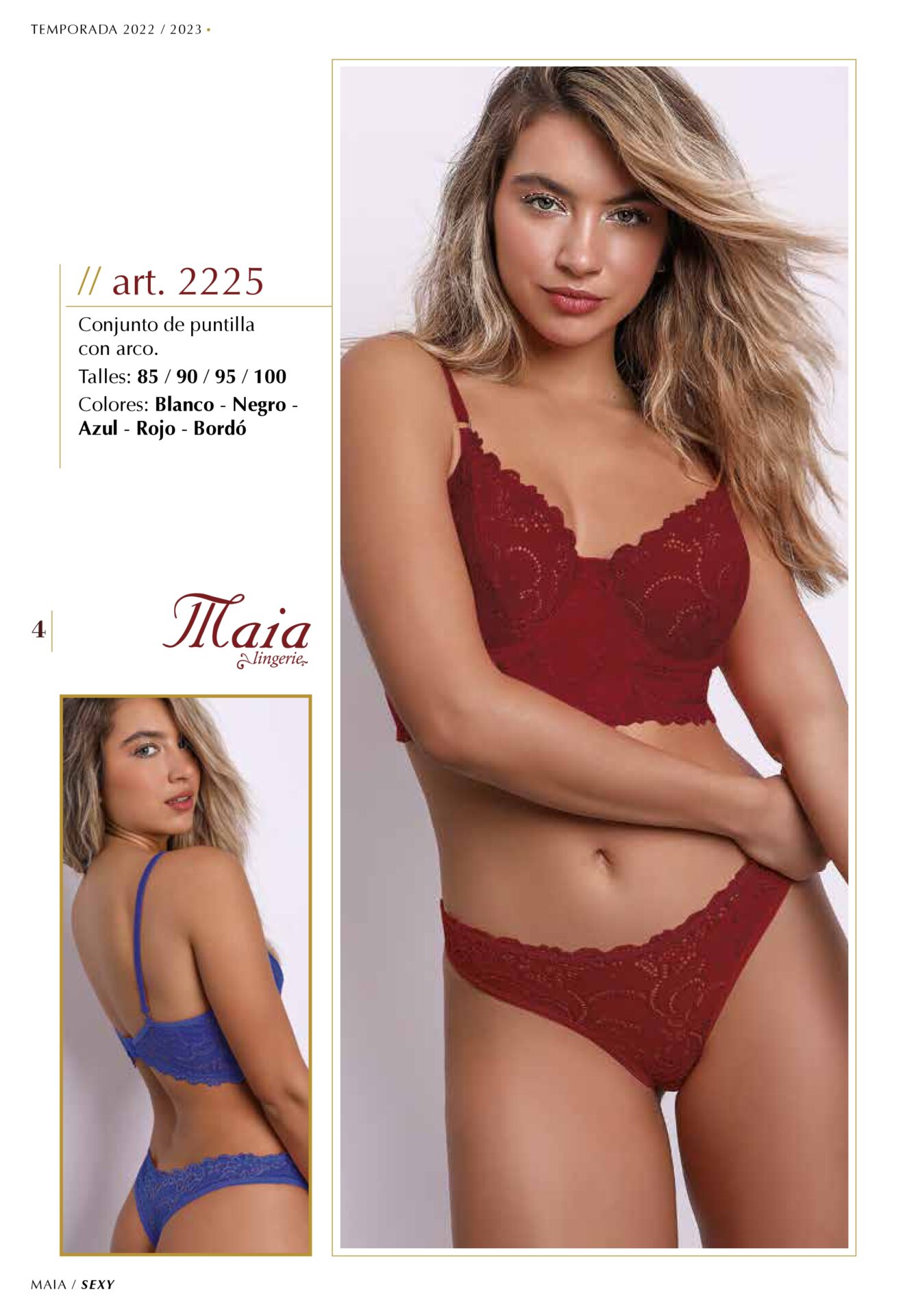 Maia sexy 2225 azul bordo