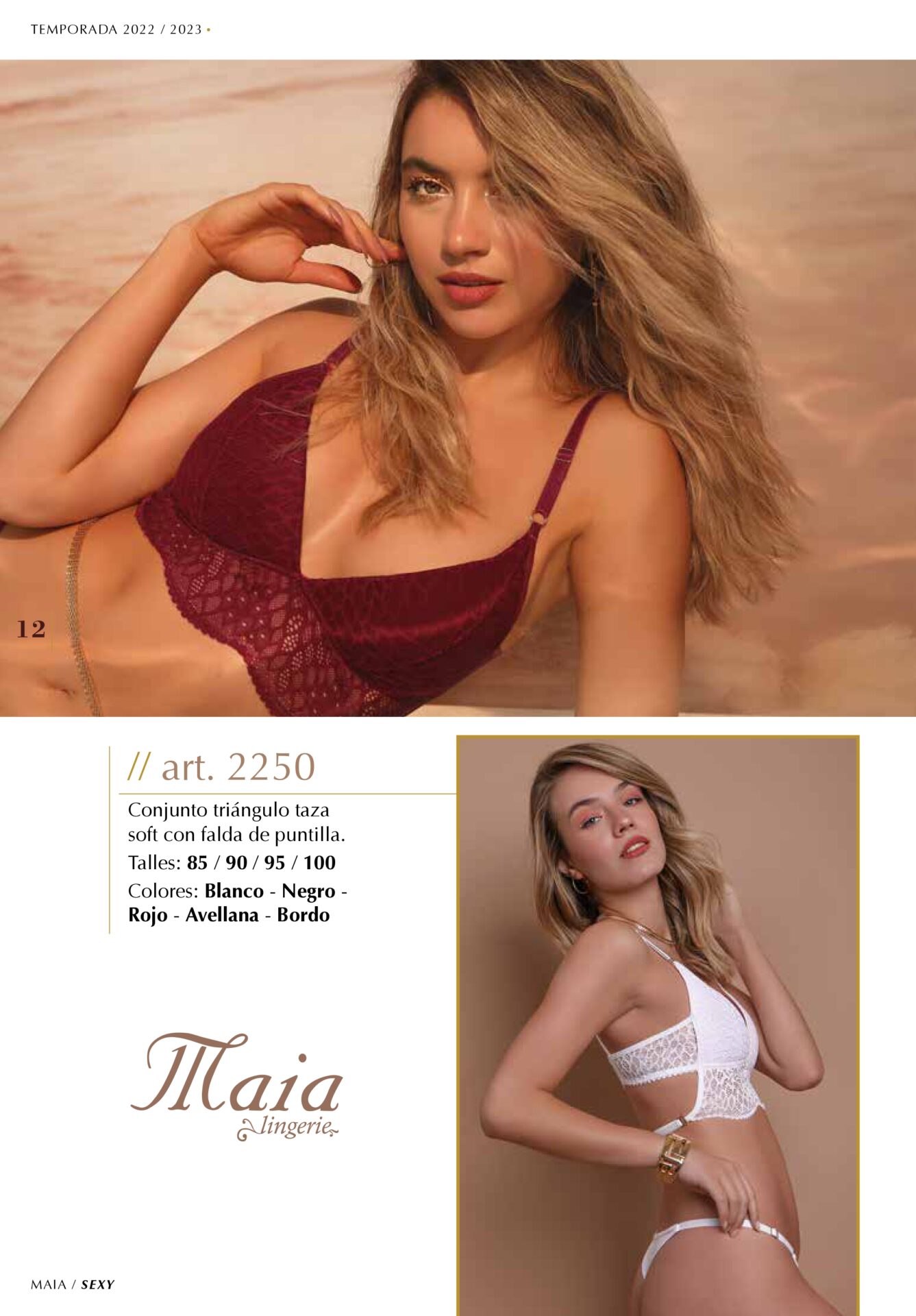 Maia sexy 2250 bordo blanco