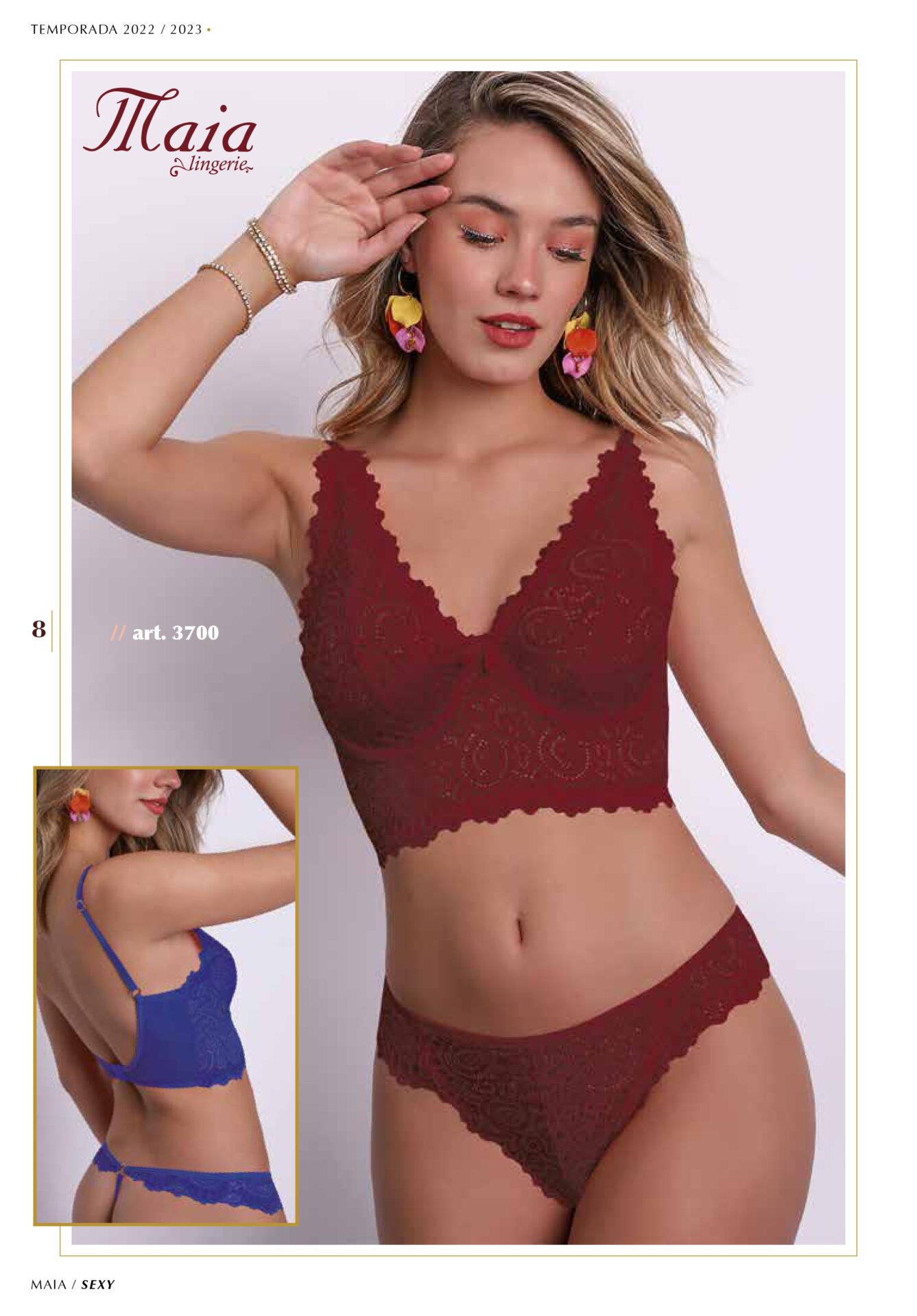 Maia sexy 3700 azul bordo