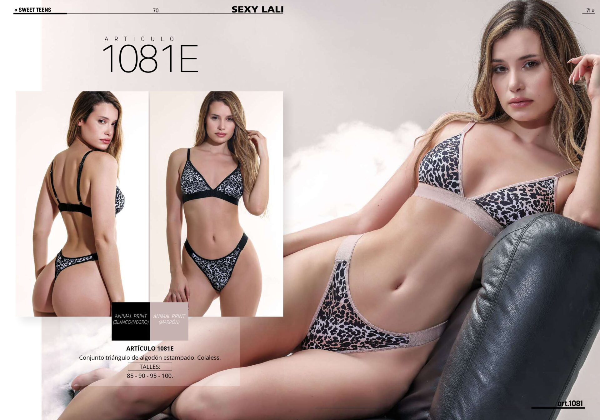 sexy-lali 2024 sweet teens 1081E animal print blanco negro y marron